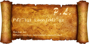 Pályi Leonidász névjegykártya